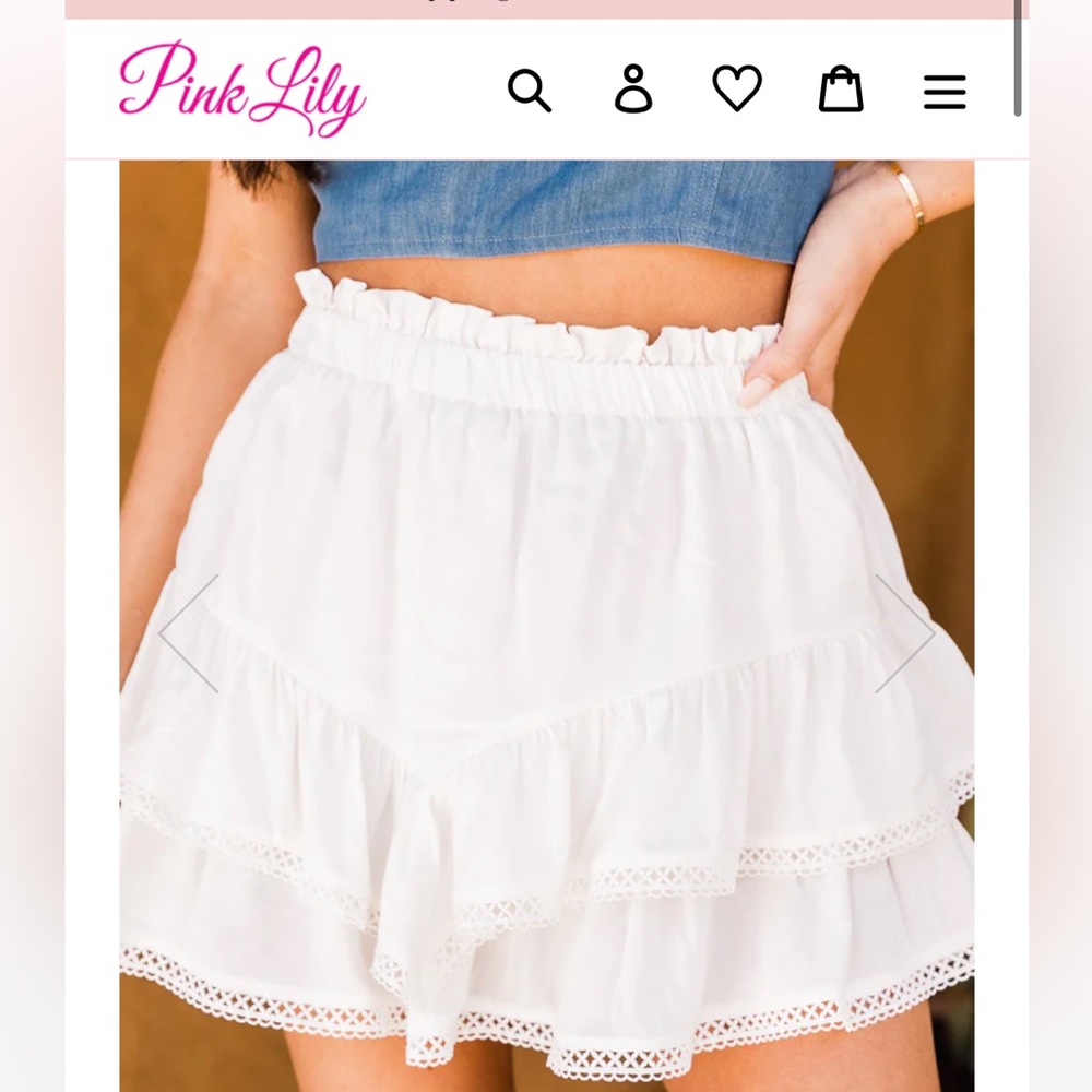 Pink Lily White Skirt